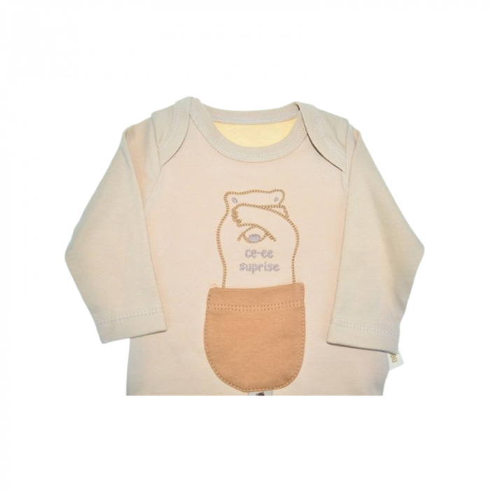 Compleu 2 piese, pentru baieti, body si pantaloni, Mini Junior, 243262M, Maro [2]
