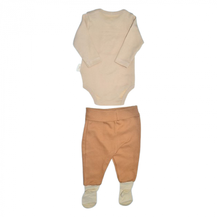 Compleu 2 piese, pentru baieti, body si pantaloni, Mini Junior, 243262M, Maro [5]