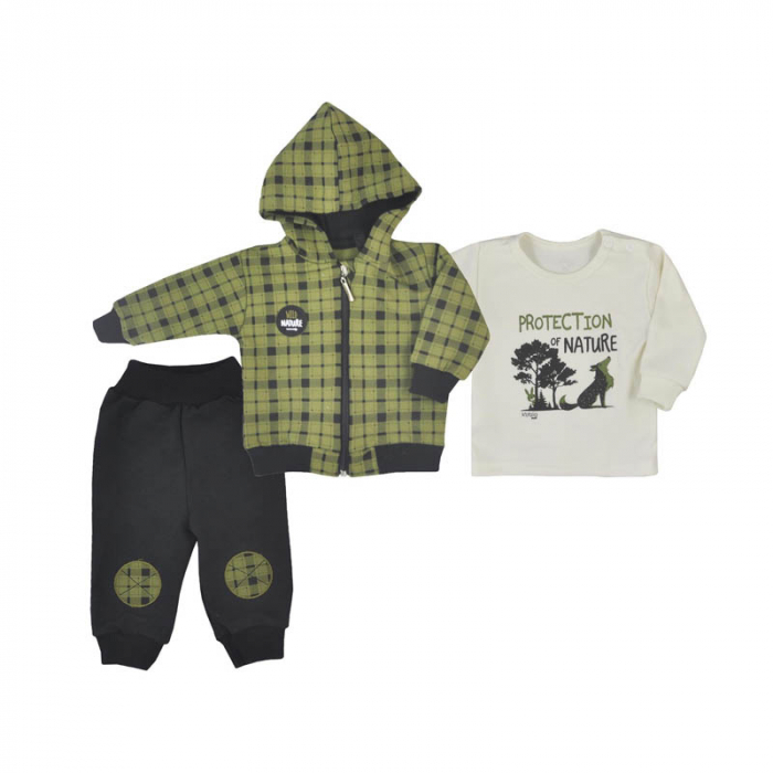 Compleu 3 piese pentru baieti Koala Wild Nature 09-197, Verde [2]