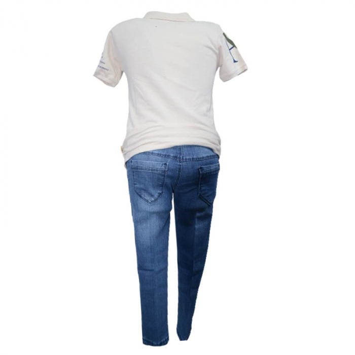 Compleu din 2 piese tricou si blugi pentru baieti WIGGLE KIDS 220323-C, Crem [2]