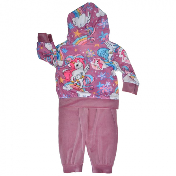 Trening 2 piese din catifea pentru fete Lucky Girl 5070RZ, Roz [2]