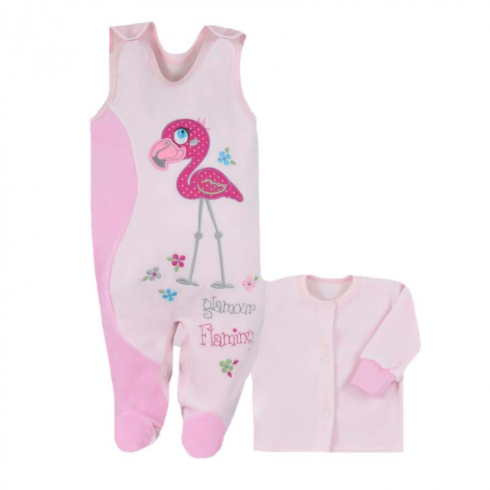 Compleu 2 piese salopeta si bluza copii Koala Ptaszki 2628-R-80-cm, Roz [1]