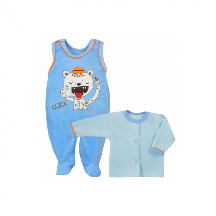 Compleu 2 piese salopeta si bluza Koala Selfie 2909-A1-56, Albastru [1]