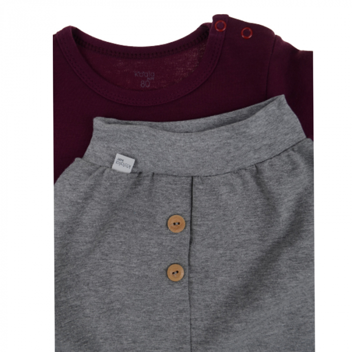 Compleu 2 piese bluza si pantaloni pentru baieti Koala Lazy Days KLZD-1, Visiniu [3]