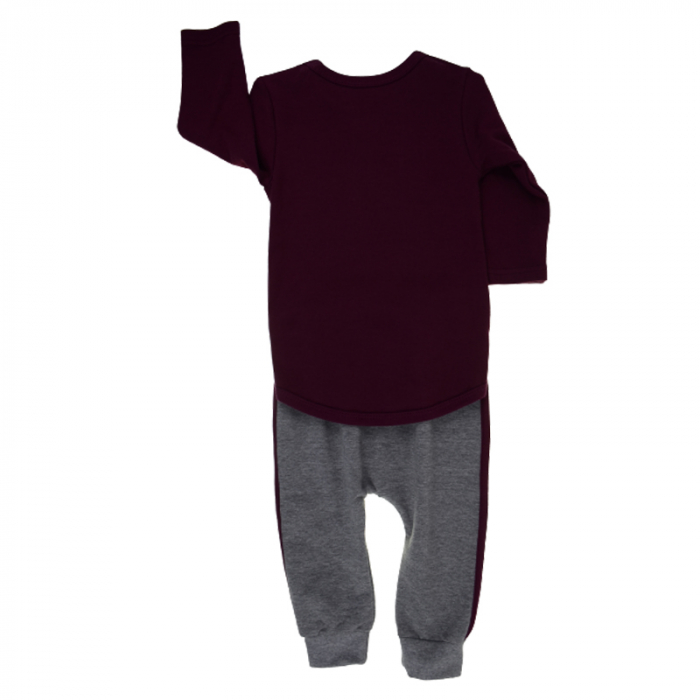Compleu 2 piese bluza si pantaloni pentru baieti Koala Lazy Days KLZD-1, Visiniu [2]