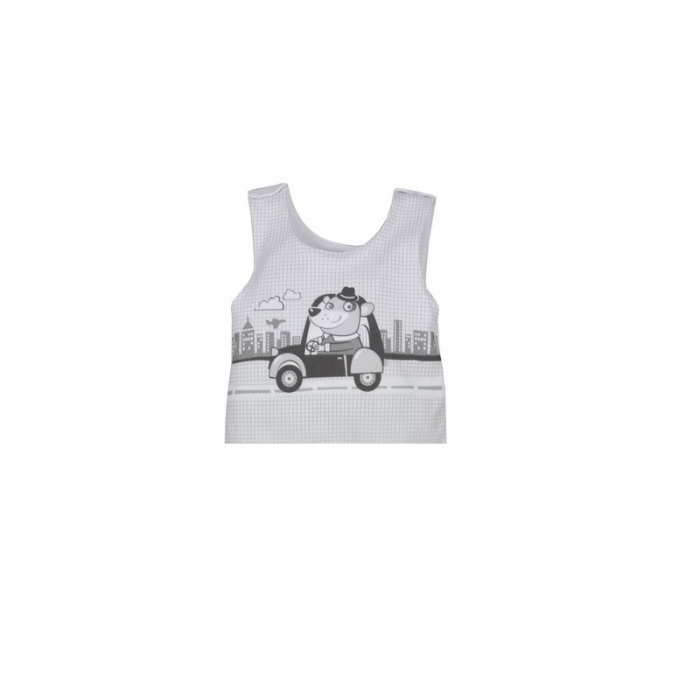 Compleu 2 piese salopeta si bluza pentru baieti Koala Justin 04-886-68-cm, Alb [2]