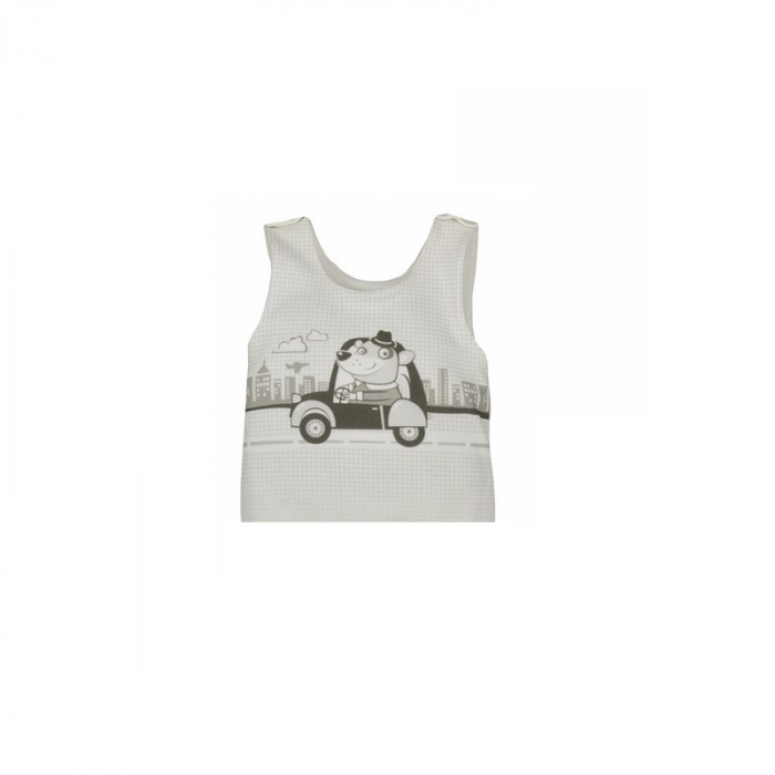 Compleu 2 piese salopeta si bluza pentru baieti Koala Justin 04-886C-68-cm, Crem [2]