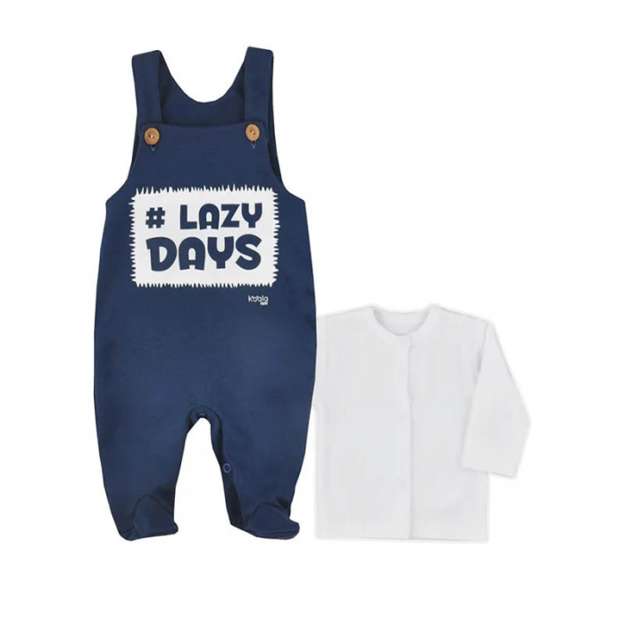 Compleu 2 piese salopeta si bluza pentru baieti Koala Lazy Days 07-387, Albastru [1]