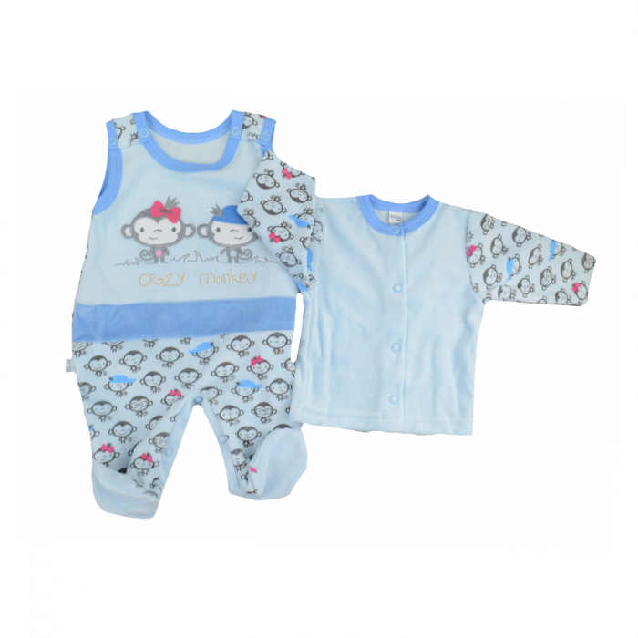 Compleu 2 piese salopeta si bluza pentru baieti Koala Malpki 05-382A-62 cm, Albastru [3]