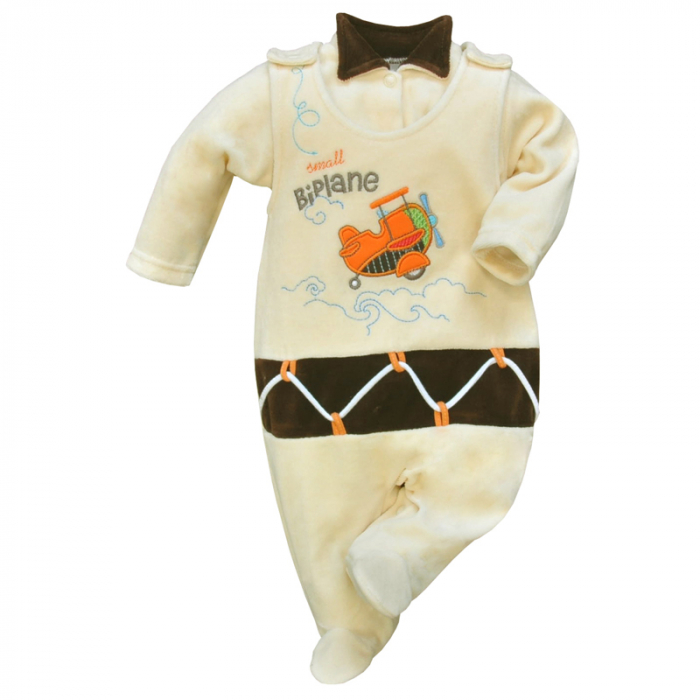 Compleu 2 piese salopeta si bluza pentru baieti Koala Milo 1874C-74-cm, Crem [1]