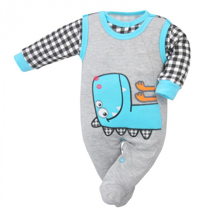 Compleu 2 piese salopeta si bluza pentru baieti Koala Roar 06-442-56-cm, Gri [2]