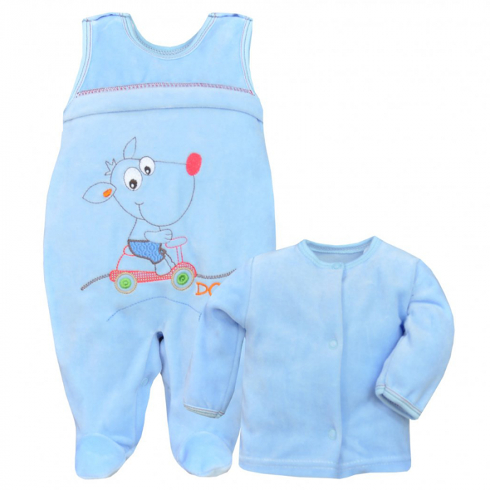 Compleu 2 piese salopeta si bluza pentru baieti Koala Toffi 03-753-74-cm, Albastru [1]