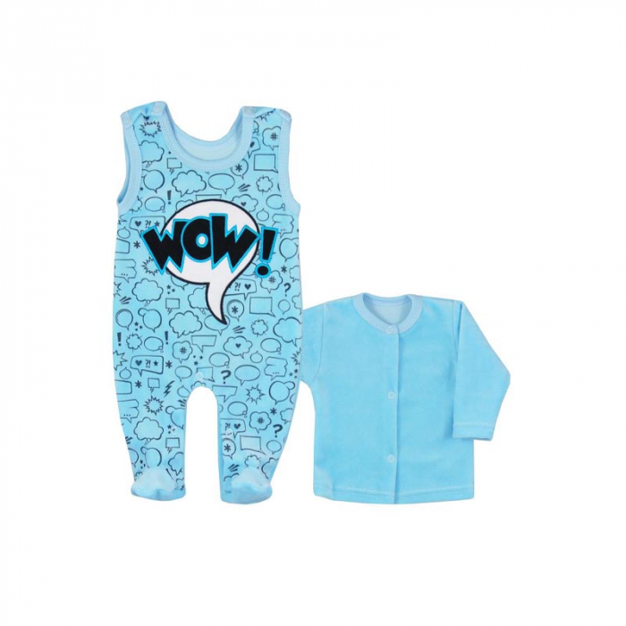 Compleu 2 piese salopeta si bluza pentru baieti Koala Wow 07-411A_56 cm, Albastru [2]