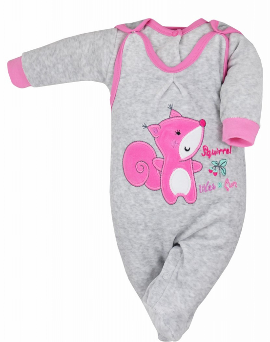 Compleu 2 piese salopeta si bluza pentru fete Koala 3193-R-68, Gri [2]