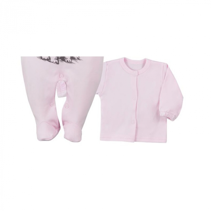 Compleu 2 piese salopeta si bluza pentru fete Koala Anitka 07-103-62-cm, Roz [2]