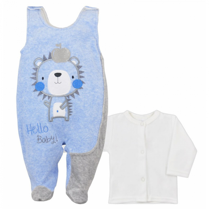 Compleu 2 piese salopeta si bluza pentru baieti Koala Hello Baby 05-479A, Albastru [2]