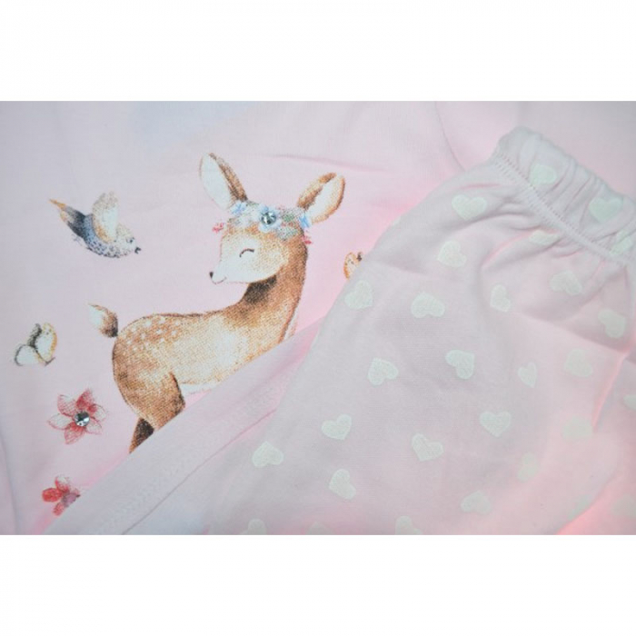 Compleu 3 piese bluza, pantaloni si bentita pentru fete Ozce C010823, Roz [3]