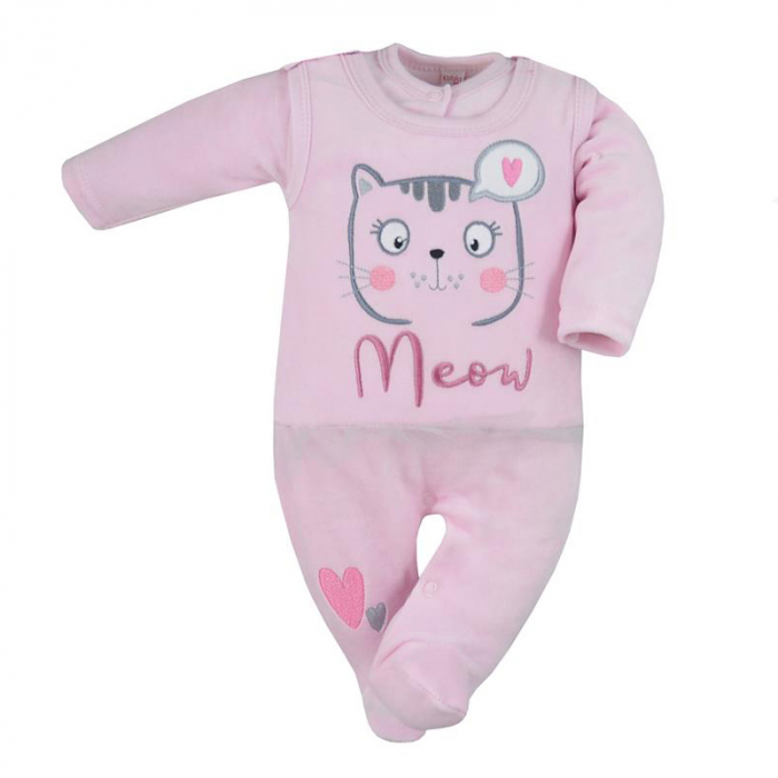 Compleu 2 piese salopeta si bluza pentru fete Koala Miau 07-434RZ-62-cm, Roz [2]
