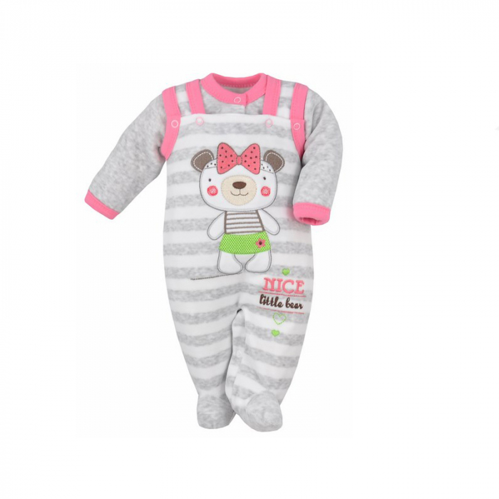 Compleu 2 piese salopeta si bluza pentru fete Koala Moj Przyjaciel 04-567G-74-cm, Gri [2]