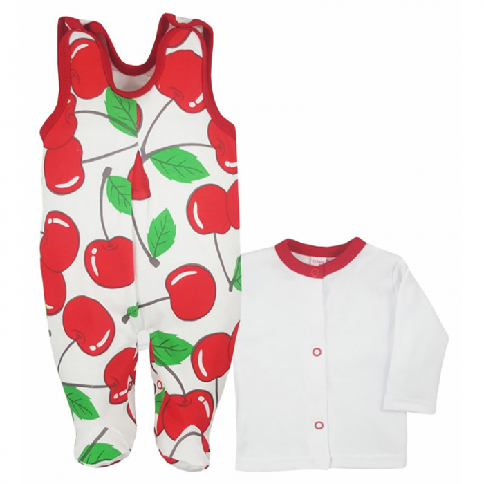 Compleu 2 piese salopeta si bluza pentru fete Koala Wisienka 05-550, Rosu [2]