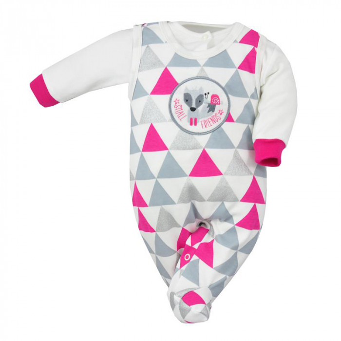 Compleu 2 piese salopeta si bluza pentru fete Koala Small Friends 07-094R-62-cm, Roz [2]