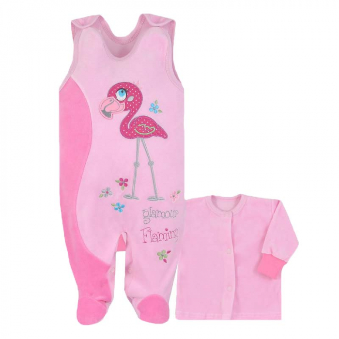Compleu 2 piese salopeta si bluza pentru Koala Ptaszki 2628-R1-80-cm, Roz [1]