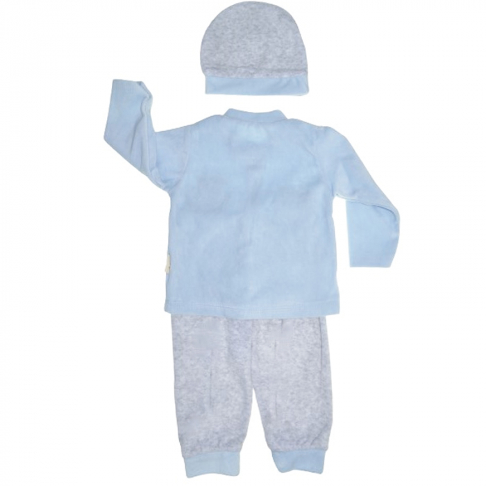 Compleu 3 piese bluza cu maneca lunga, caciula si  pantaloni pentru baieti Nana 20541A, Albastru [2]