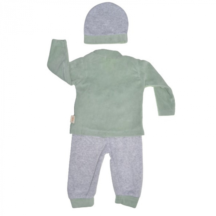 Compleu 3 piese bluza cu maneca lunga, caciula si  pantaloni pentru copii Nana 20541V, Verde [2]