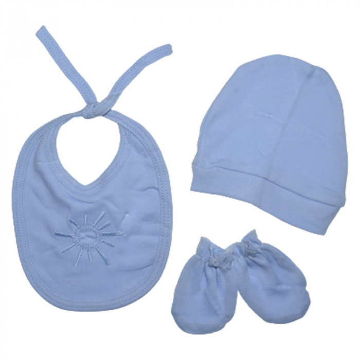 Set 4 piese salopeta cu maneca lunga, caciula, manusi si baveta pentru baieti Zuff S010823, Albastru [3]