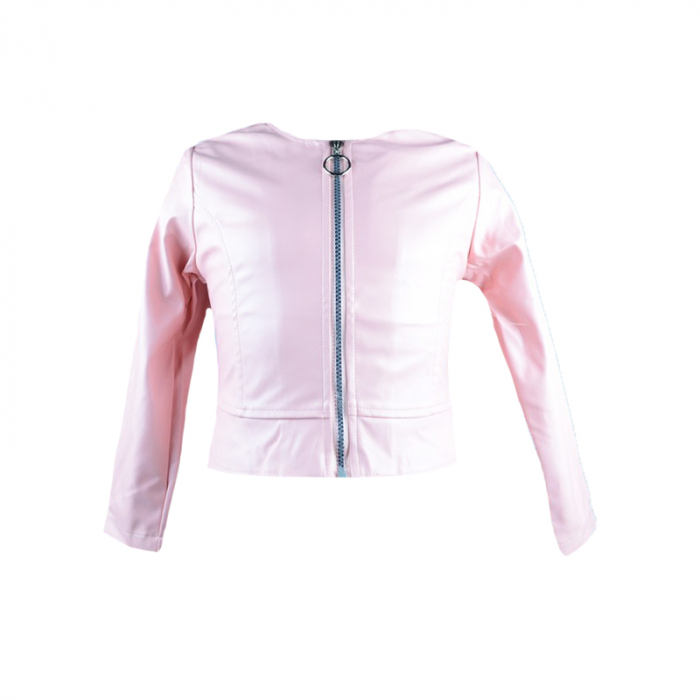 Compleu 3 piese geaca, fusta si tricou pentru fete Happy House FOFO-086RZ, Roz [4]