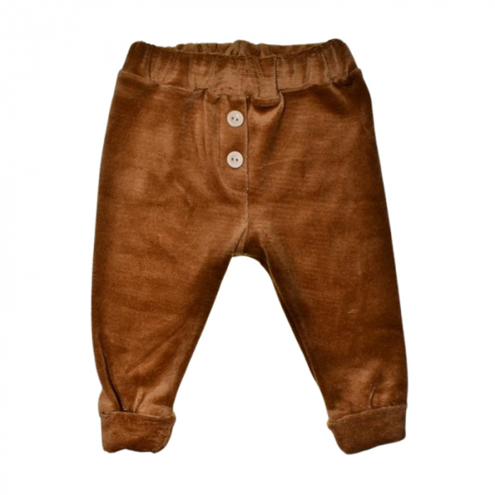 Compleu 3 piese pantaloni, bluza si bentita, pentru fete, Mini Junior 24122B, Maro [4]