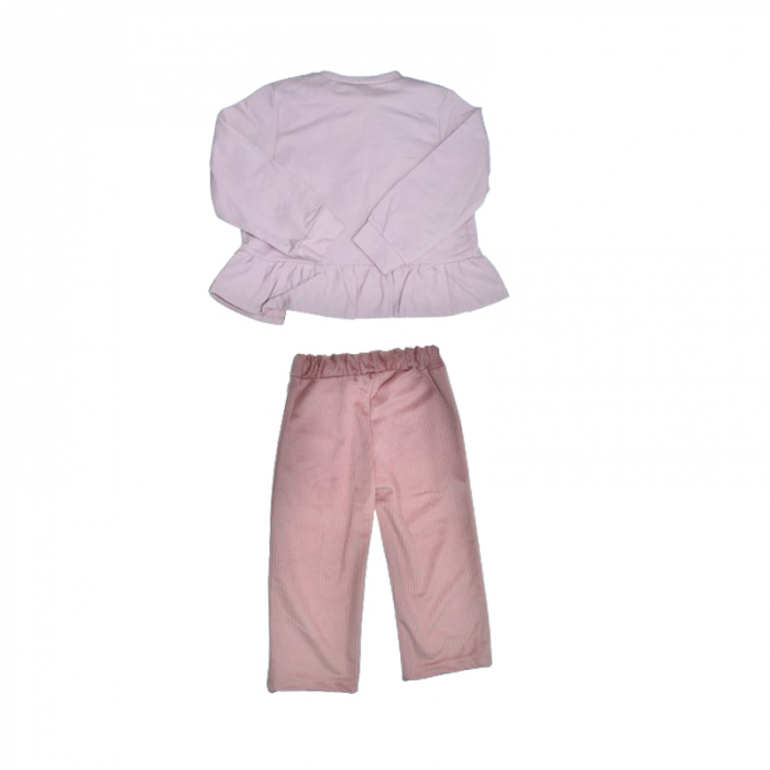 Compleu 3 piese pantaloni, bluza si cardigan pentru fete Baby Rose, COMP-4675, Roz [2]