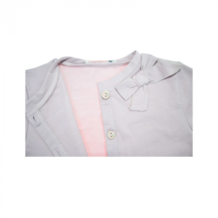 Compleu 3 piese pantaloni, bluza si cardigan pentru fete Baby Rose, COMP-4675, Roz [6]