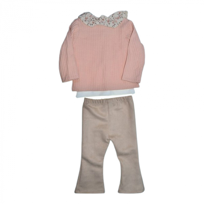Compleu 3 piese pantaloni, bluza si cardigan, pentru fete, Mini Junior CMP4973, Roz [2]