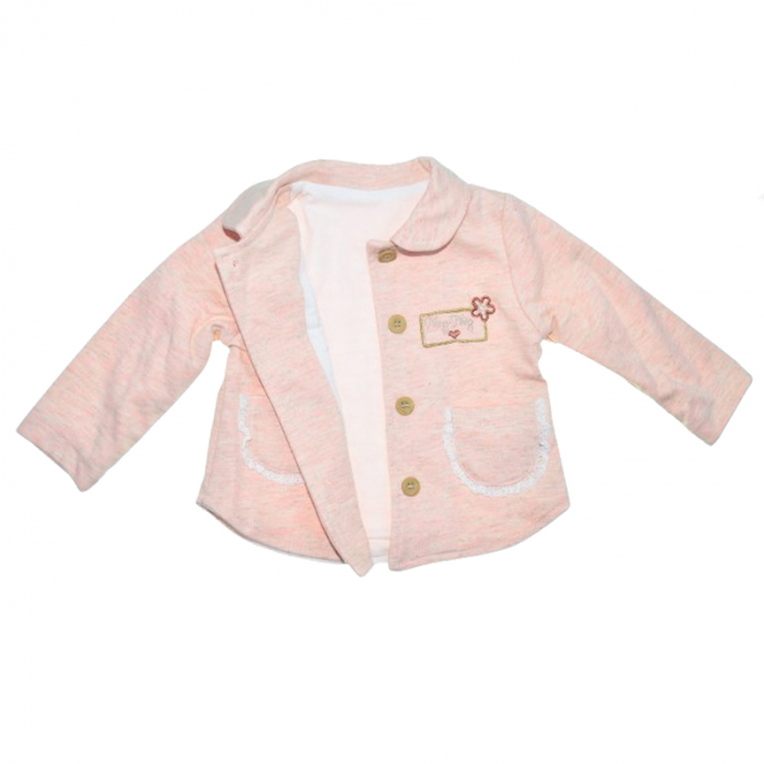 Compleu 3 piese pantaloni, bluza si cardigan pentru fete Mini Junior COMP-2305, Roz [4]