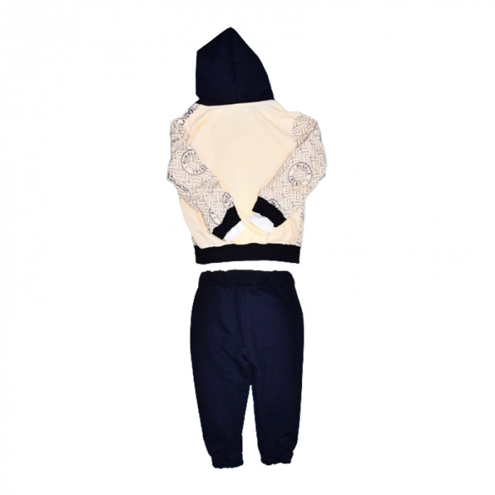 Compleu 3 piese pantaloni, bluza si jacheta cu fermoar pentru baieti Mini Junior COMP-40614, Bleumarin [2]