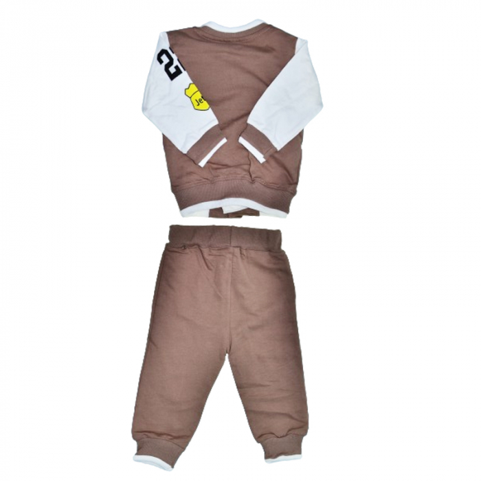 Compleu 3 piese pantaloni, bluza si jacheta pentru baieti Mini Junior COMP-MJ4, Maro [2]