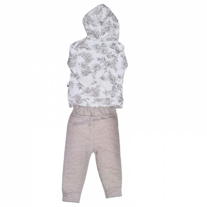 Compleu 3 piese pantaloni, bluza si jacheta cu fermoar pentru fete Mini Junior COMP-MJ1, Roz [2]