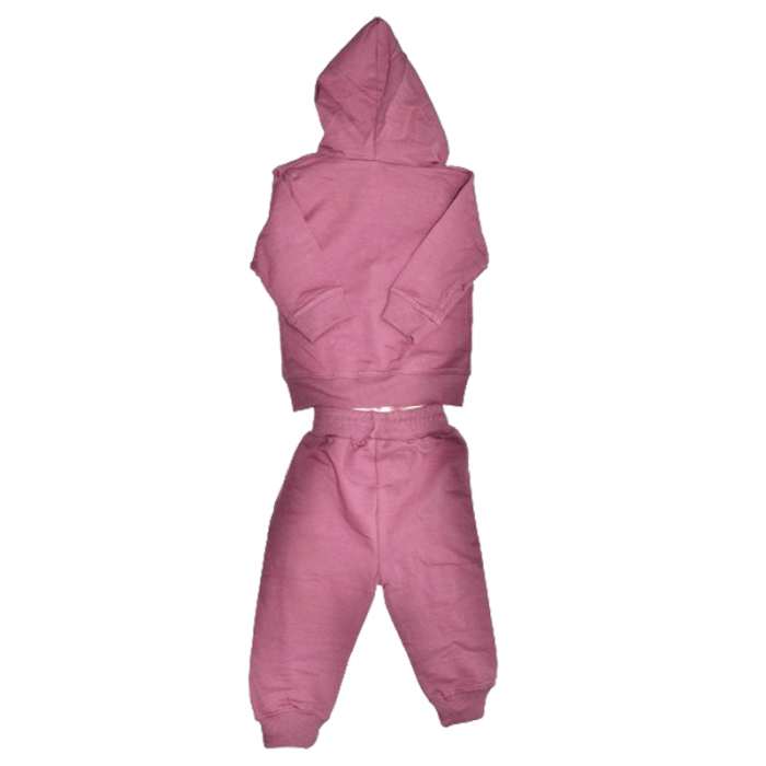 Compleu 3 piese pantaloni, bluza si jacheta cu fermoar pentru fete Mini Junior COMP-MJ2, Roz [4]