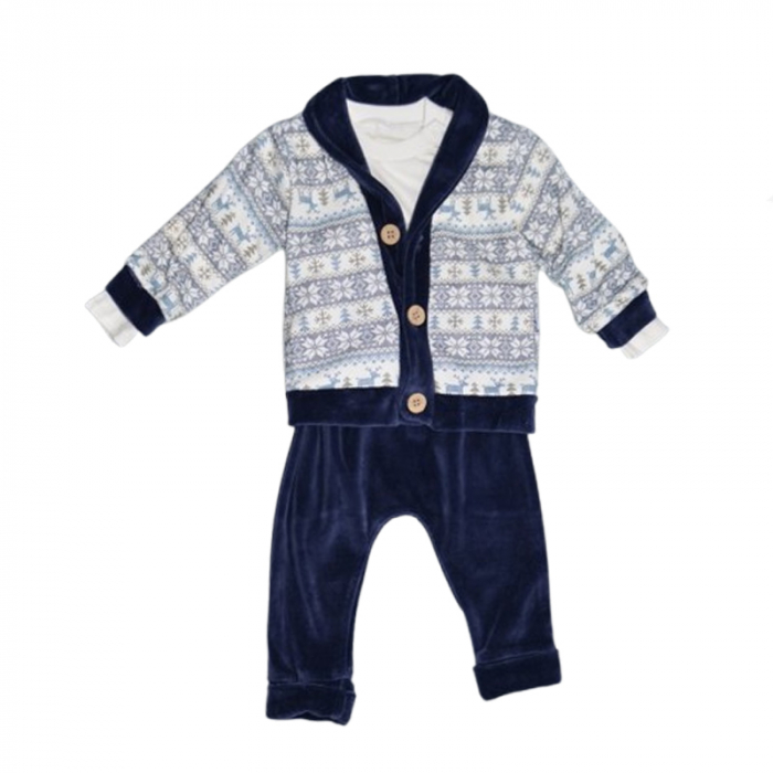Compleu 3 piese pantaloni, bluza si jacheta pentru baieti Mini Junior CMP-MJB, Albastru [1]