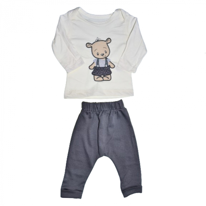 Compleu 3 piese pantaloni, bluza si jacheta pentru baieti Mini Junior COMP-MJ31, Gri [3]