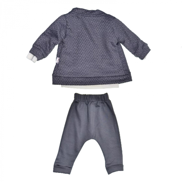 Compleu 3 piese pantaloni, bluza si jacheta pentru baieti Mini Junior COMP-MJ31, Gri [2]