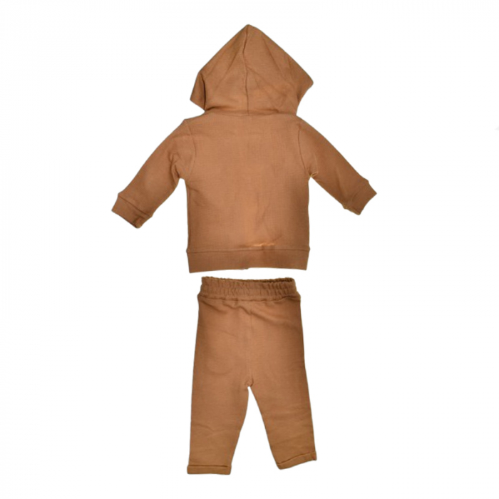Compleu 3 piese pantaloni, bluza si jacheta pentru baieti Mini Junior SETMJ-37, Maro [2]
