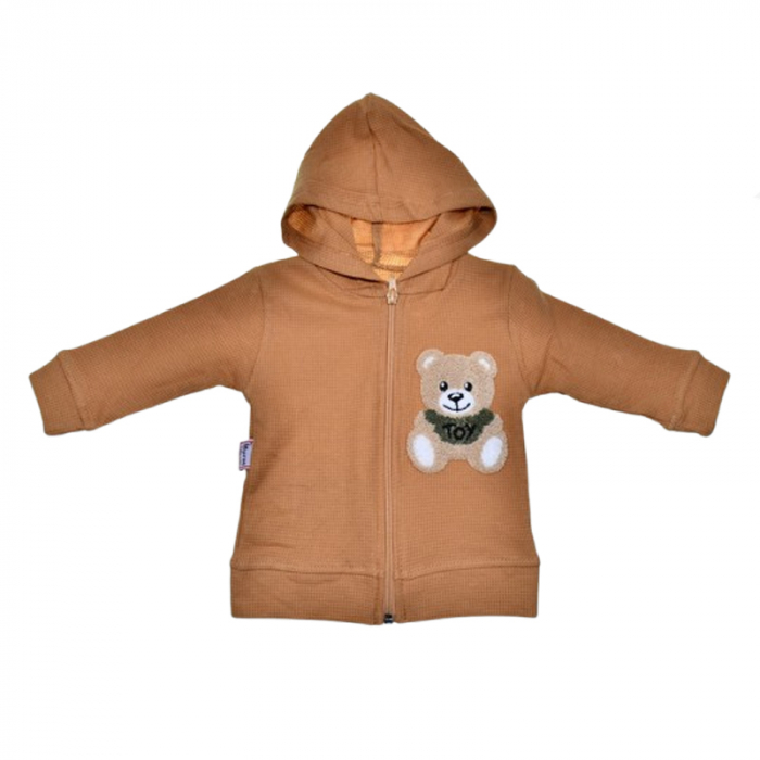 Compleu 3 piese pantaloni, bluza si jacheta pentru baieti Mini Junior SETMJ-37, Maro [5]