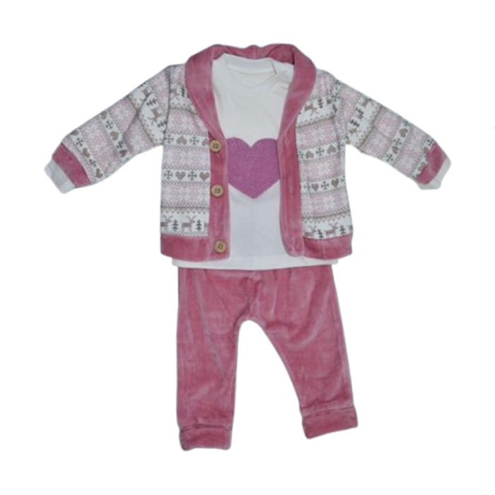Compleu 3 piese pantaloni, bluza si jacheta pentru fete Mini Junior CMP-MJF, Roz [1]