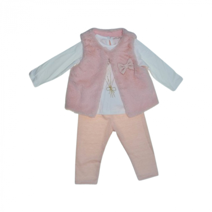 Compleu 3 piese pantaloni, bluza si vesta pentru fete, Mini Junior CMP-MJ4685R, Roz [1]