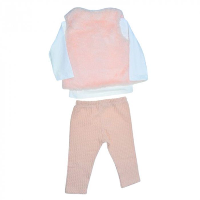 Compleu 3 piese pantaloni, bluza si vesta, pentru fete, Mini Junior CMP1021C2, Coral [2]