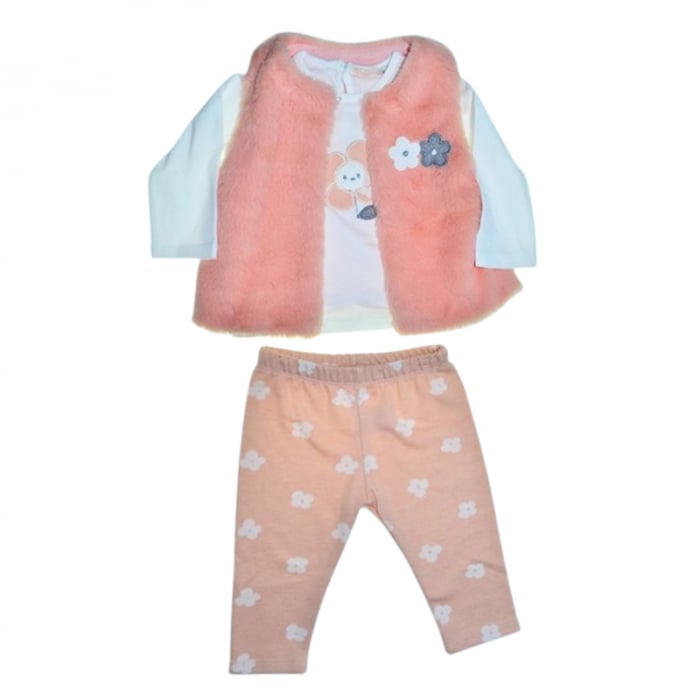 Compleu 3 piese pantaloni, bluza si vesta, pentru fete, Mini Junior CMP1021C3, Coral [1]