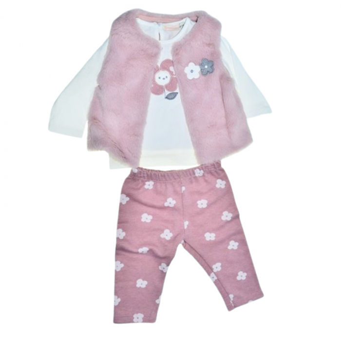 Compleu 3 piese pantaloni, bluza si vesta, pentru fete, Mini Junior CMP1021R2, Roz [1]