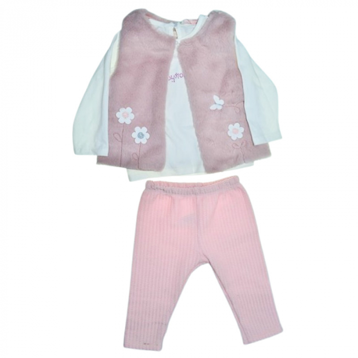 Compleu 3 piese pantaloni, bluza si vesta, pentru fete, Mini Junior CMP1021R3, Roz [1]